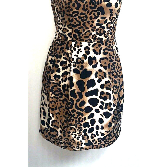 Nanette Lepore Cheetah print Silk Dress Short Sheath ~Sz 2 - Picture 2 of 4